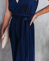 Midnight Love Plisse Jumpsuit - Navy